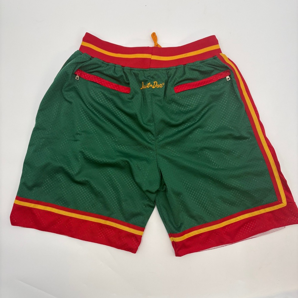 Just Don Seattle SuperSonics 1995-96 Basketball Shorts Green Red Mens 3XL - Picture 4 of 6